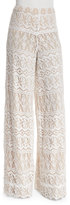Thumbnail for your product : Alice + Olivia Athena Lace Super-Flared Pants, Cream