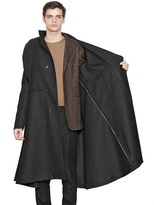 Thumbnail for your product : Hooded Wool Gabardine Trench Coat