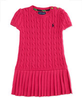 Thumbnail for your product : Ralph Lauren Childrenswear Cable-Knit Short-Sleeve Sweaterdress, Currant, 2T-3T