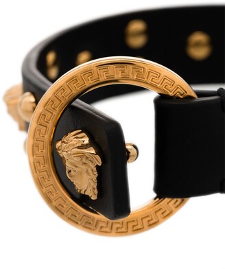 Versace Medusa detail leather bracelet