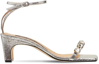 Sergio Rossi 60mm SR1 metallic python print sandals