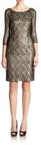 Thumbnail for your product : Kay Unger Metallic Lace Sheath