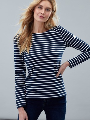 Joules Striped Harbour Top - Cream Navy