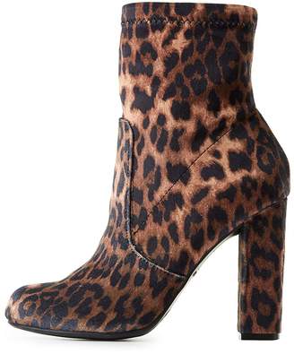 Charlotte Russe Bamboo Leopard Sock Booties