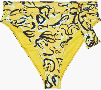 Diane von Furstenberg Anais belted printed high-rise bikini briefs