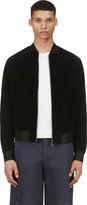 Thumbnail for your product : Calvin Klein Collection Black Suede Bomber Jacket
