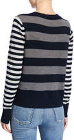 Thumbnail for your product : LISA TODD Skip A Beat Multi-Stripe Cotton/Cashmere Sweater w/ Embroidered Hearts