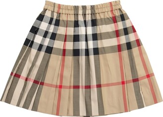 Burberry Children Checked stretch-cotton poplin skirt