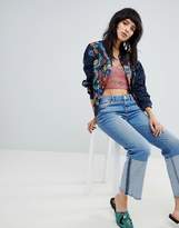 Thumbnail for your product : Hazel Floral Embroidered Bomber Jacket