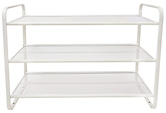 Squared Away 3-Tier Perforated Metal Shoe Rack In Coconut Milk - ShopStyle