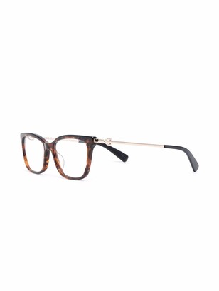 Longchamp Tortoiseshell-Effect Rectangle-Frame Glasses