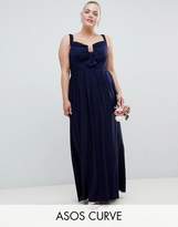 Thumbnail for your product : ASOS Curve DESIGN Curve ruched mesh bardot maxi dress