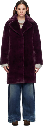 Stand Studio Purple Camille Cocoon Faux-Fur Coat ShopStyle