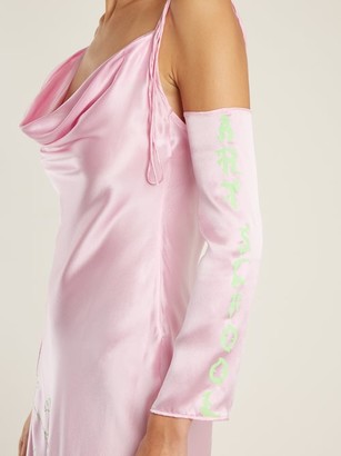 Art School Acid Jazz Asymmetric Silk Dress - Light Pink