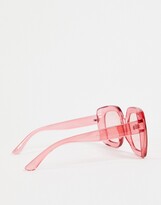 Thumbnail for your product : Jeepers Peepers oversized square sunglasses in transparent pink