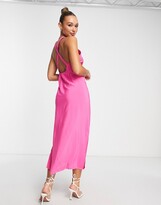 Thumbnail for your product : Y.A.S satin midi dress in pink