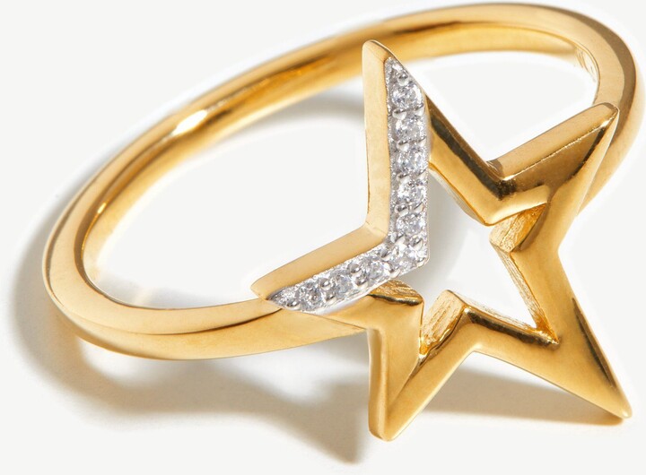 Celestial Pave Star Ring 18ct Gold Plated Vermeil/Cubic Zirconia ShopStyle