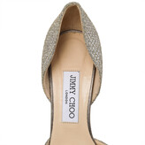 Thumbnail for your product : Jimmy Choo Metallic Glitter Champagne Logan D'orsay Peep Toe Pumps Size 38.5