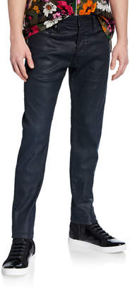 G Star Men's 3301 Coated Slim-Leg Jeans