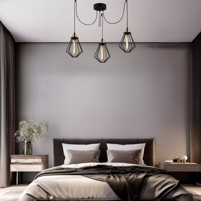 17 Stories 3 Lights Metal Body Cage Chandelier