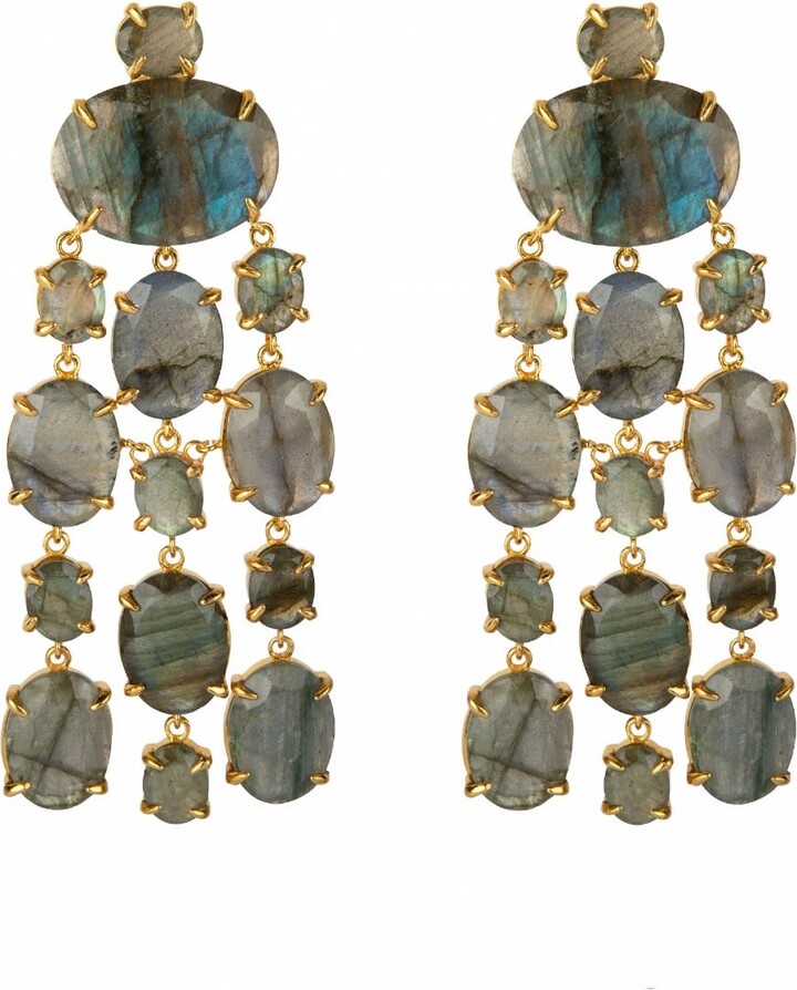 Bounkit Grey Marysol Earrings Labradorite Pierced