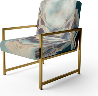 East Urban Home Brickner - Upholstered Abstract Geometric Accent Arm Chair