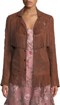 Thumbnail for your product : Haute Hippie Criminal Western Fringe Snap-Front Suede Jacket