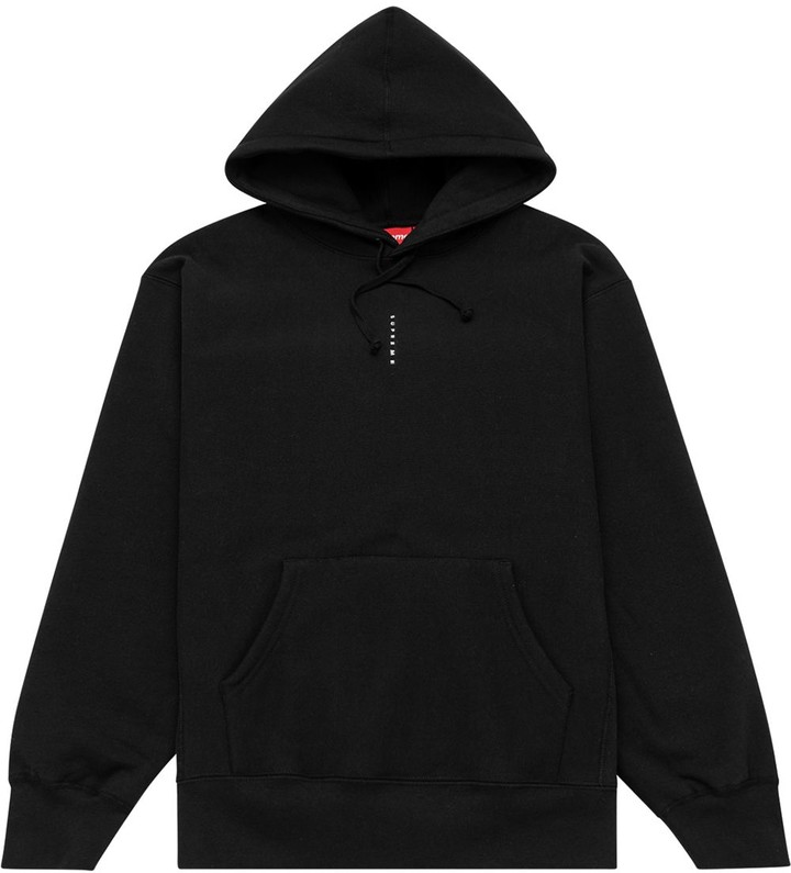 supreme micro logo hooded sweatshirt black