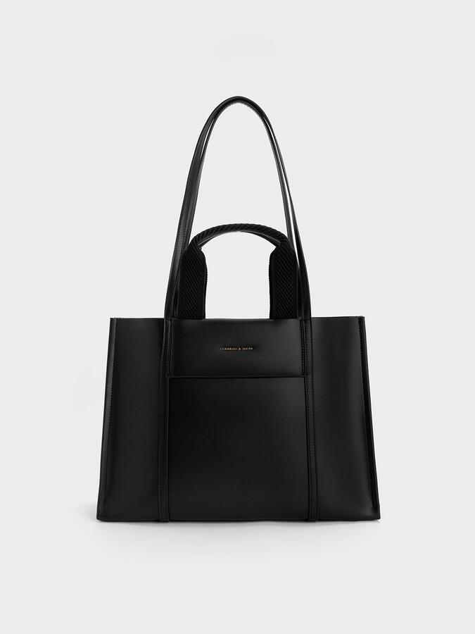 Charles & Keith Large Cesia Metallic Accent Tote Bag - ShopStyle