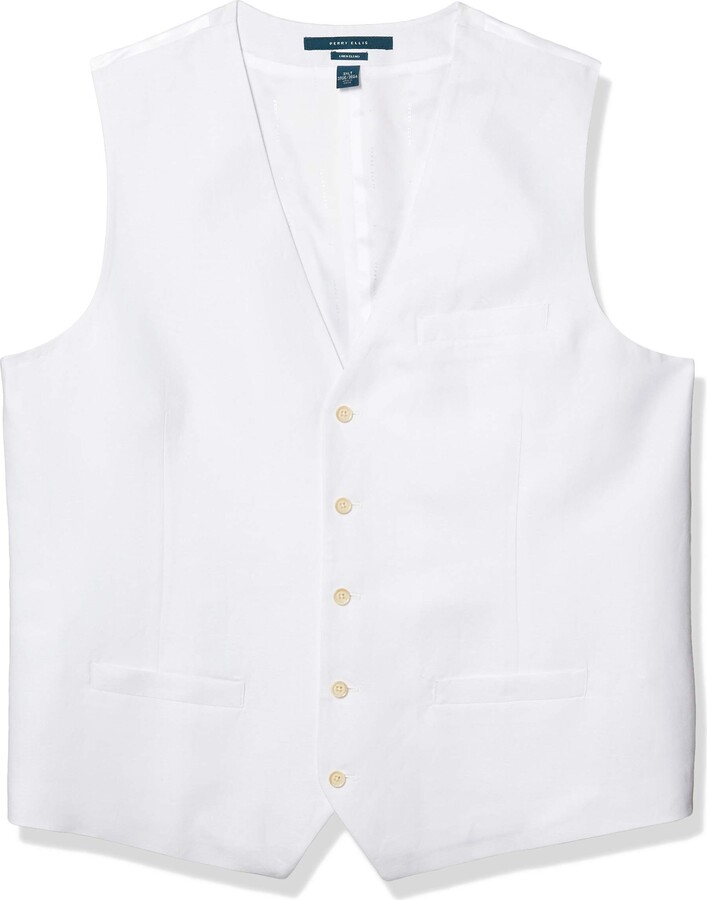 Linen Vest Men White | Shop the world's largest collection of fashion |  ShopStyle