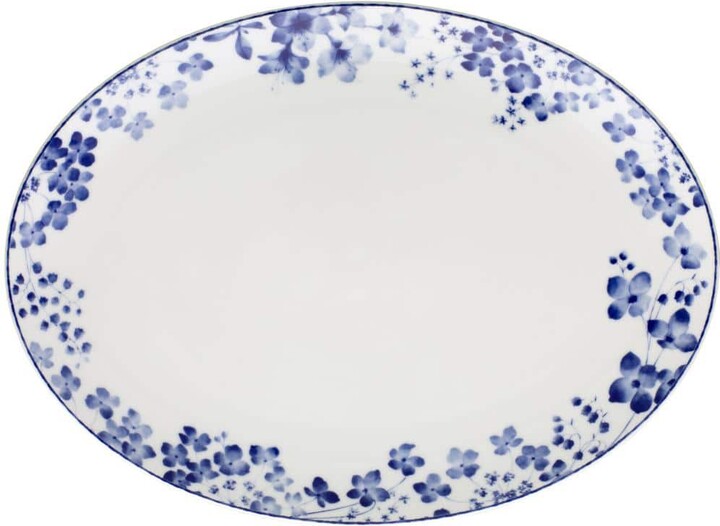 Noritake Bloomington Road Blue 14 in. (Blue) Porcelain Oval Platter