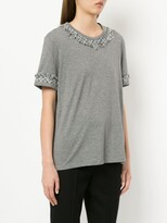 Thumbnail for your product : Chanel Pre Owned tweed-trim short-sleeve T-shirt