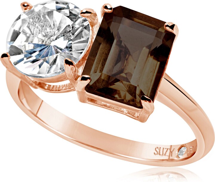 SUZY LEVIAN Sterling Silver Two-Stone Ring