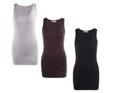 Thumbnail for your product : Moxeay Extra Basic Cotton Long Stretch Tank Tops Ribbed