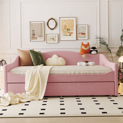 Red Barrel Studio Upholstered Daybed with Light and Trundle