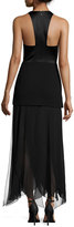 Thumbnail for your product : Halston Sleeveless Handkerchief-Hem Dress, Black