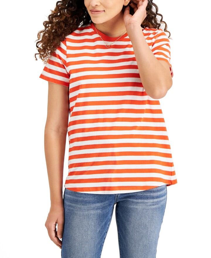 Orange Stripe Tee | Shop the world's largest collection of fashion 