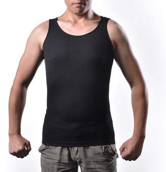 AGPtek Men's Body Shaper For Men Slimming Vest Tummy Waist Lose Weight Compression Shirt Size: L