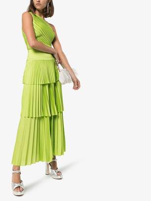 SOLACE London larrisa one shoulder pleated dress
