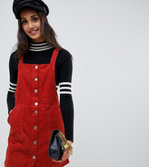 Thumbnail for your product : Miss Selfridge button through pinny dress in rust