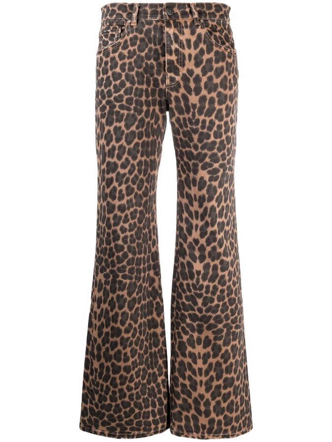 leopard flared legging