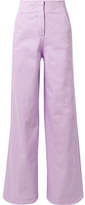 Tibi - Cotton-blend Wide-leg Pants - Lavender