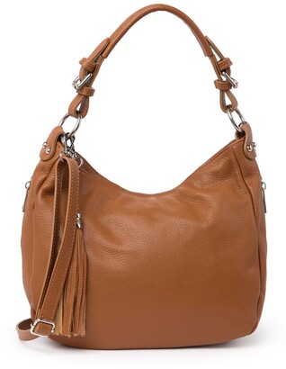 Anna Luchini Pebbled Leather Hobo Bag