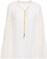 Thumbnail for your product : MICHAEL Michael Kors Chain-detailed Stretch-crepe Blouse