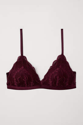 H&M Soft-cup Lace Push-up Bra - Red