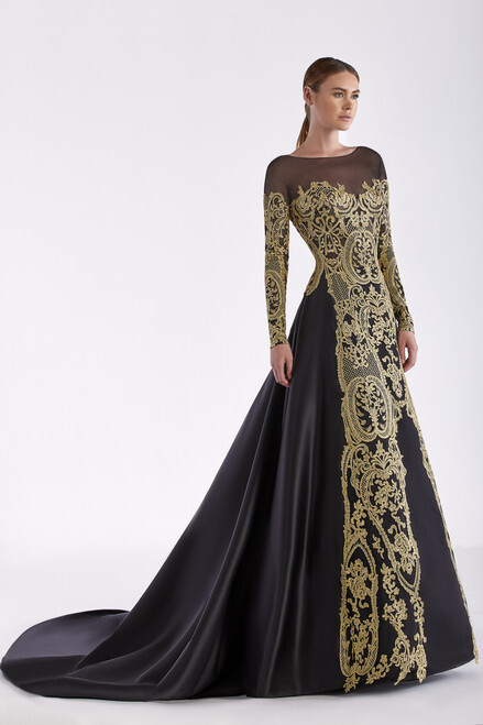 Black Dress With Gold Details | Shop ...