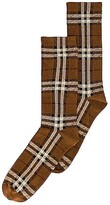 Thumbnail for your product : Burberry Cotton Cashmere Check Socks in Brown
