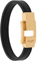 Thumbnail for your product : Saint Laurent Carre logo-engraved clasp bracelet