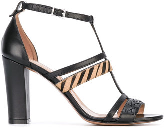 Twin-Set zebra strap T-bar sandals - women - Leather - 37.5