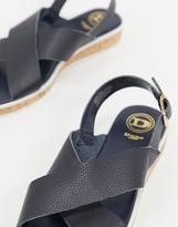Thumbnail for your product : Dune lorde cross strap flat sandals in navy